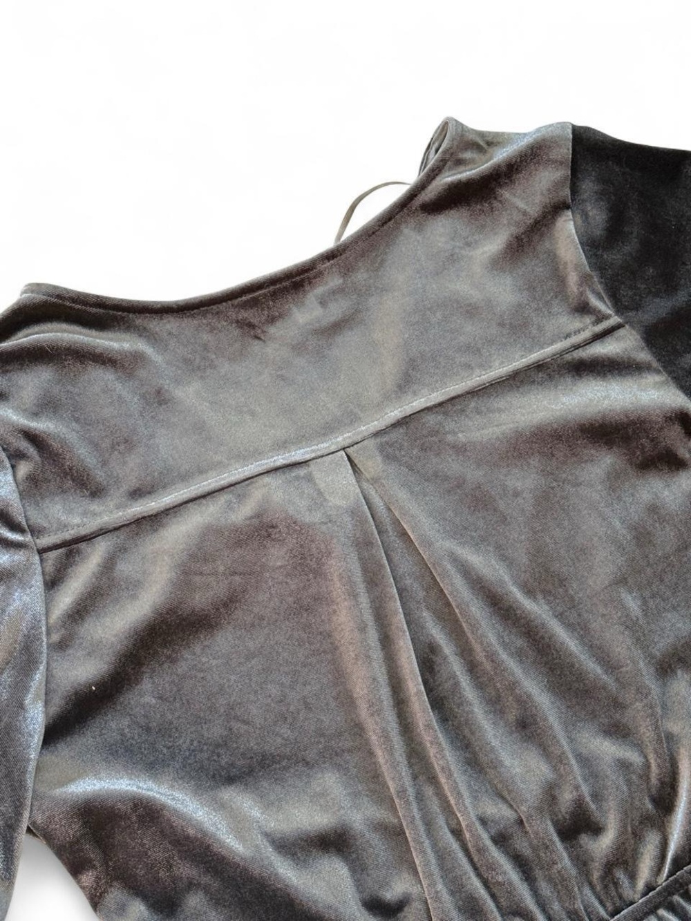 Crescent Navy Blue Velvet Midi Dress | Size Medium | Flowy - Picture 7 of 8